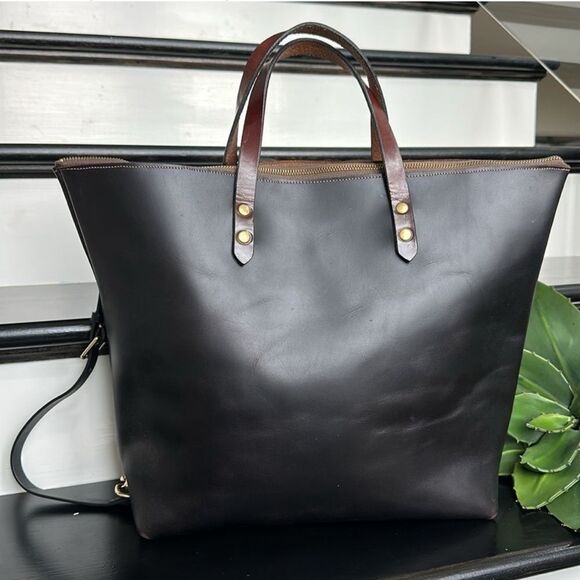 Clayton & Crume leather custom convertible satchel tote backpack w/ dust bag - Picture 1 of 8